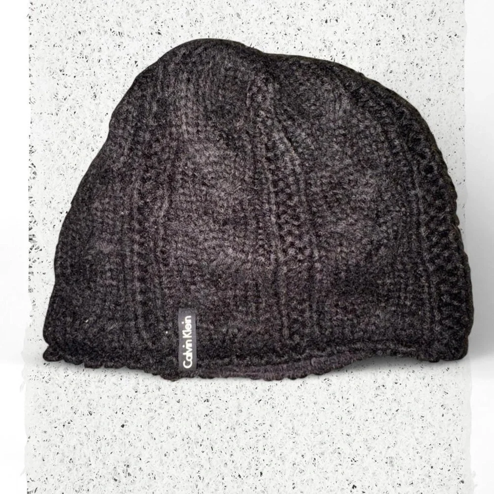 Calvin Klein kids Dark Charcoal Cable Knit Beanie